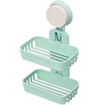 Ficha técnica e caractérísticas do produto Summer Double Layer Titular Soap Box com ventosa para banheiro cozinha de casa