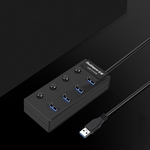 Ficha técnica e caractérísticas do produto Doublepow 4/7 portas USB Hub Splitter alta velocidade USB 3.0 Hub On / Off Switch para MacBook Pro Laptop PC Hub