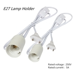 Ficha técnica e caractérísticas do produto E27 Pendurado suporte da lâmpada com 1.8M Cord & On / Off Switch UE Plug (Branco)