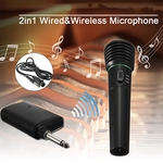 Ficha técnica e caractérísticas do produto 2em1 Sistema de Microfone de Mão Profissional Sem Fio com Fio para Karaoke Party KTV Home Studio Microphones