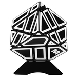 Ficha técnica e caractérísticas do produto Emorefun Qin Soomth Cubo Puzzle escavar branco adesivos 3x3 Santo Black Cube (Titular base incluído) cubo mágico