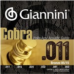 Ficha técnica e caractérísticas do produto Encordoamento AÇO Giannini P/ Violão -- COBRA .011 -- GEEFLK - .011-.052 - Bronze 85/15