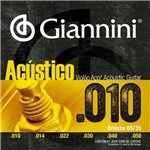 Ficha técnica e caractérísticas do produto Encordoamento Acustico Violão Bronze 65/35 0,10 - 0,50 - Giannini