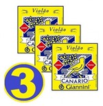 Ficha técnica e caractérísticas do produto Encordoamento Canário Violão Nylon Kit com 03 Jogos - Giannini