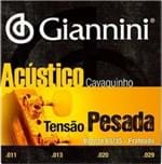 Ficha técnica e caractérísticas do produto Encordoamento Cavaquinho Giannini Acústico 011 - Tensão Pesada - GESCPA