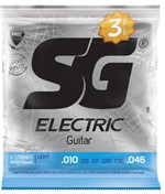 Ficha técnica e caractérísticas do produto Encordoamento Corda SG 010 Niquel para Guitarra Pacote com 3
