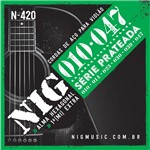 Ficha técnica e caractérísticas do produto Encordoamento Cordas NIG N420 010-047 Prateada Violão Aço - Nig Music