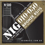Ficha técnica e caractérísticas do produto Encordoamento Cordas NIG N500 010-050 Bronze para Violão Aço - Nig Music