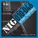 Ficha técnica e caractérísticas do produto Encordoamento Cordas Nig N64 010-046 Níquel Para Guitarra