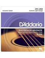 Ficha técnica e caractérísticas do produto Encordoamento Daddario Ej26 Custom Light Phosphor Bronze 011