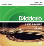 Ficha técnica e caractérísticas do produto Encordoamento DAddario violão aço 09 EZ890 1a corda extra