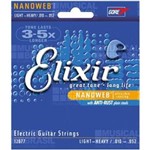 Encordoamento Elixir 12077 Light-Heavy (.010-.052) para Guitarra (Nanoweb)