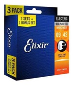 Encordoamento Elixir Pack com 3 de Guitarra 009 Super Light