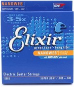 Ficha técnica e caractérísticas do produto Encordoamento Elixir para Guitarra Nanoweb 009 Light Leve