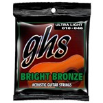 Ficha técnica e caractérísticas do produto Encordoamento GHS Bright Bronze BB10U 010/046 para Guitarra - 737681005511