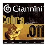 Ficha técnica e caractérísticas do produto Encordoamento Giannini Cobra Violão Aço 011 Bronze 85/15