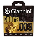 Ficha técnica e caractérísticas do produto Encordoamento Giannini GEEWAK Violão Aço 009 Série Cobra Bronze 85/15