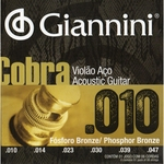 Ficha técnica e caractérísticas do produto Encordoamento Giannini Violao Cobra Folk 0,10 Fosf Geeflef