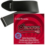 Ficha técnica e caractérísticas do produto Encordoamento Groove para Baixo de 6 Cordas 032 125 GS8 + Correia Basso