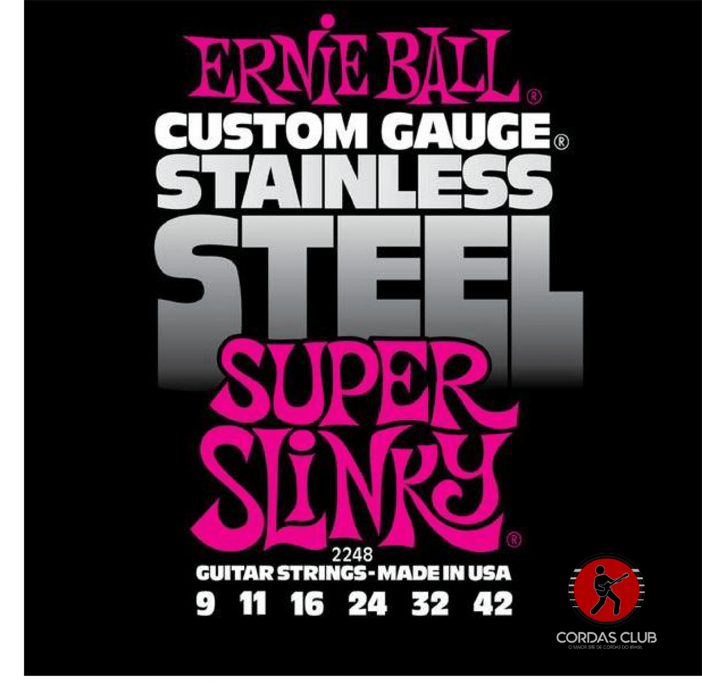 Ficha técnica e caractérísticas do produto Encordoamento Guitarra Ernie Ball Stainless Steel 09 - 2248