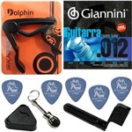 Ficha técnica e caractérísticas do produto Encordoamento Guitarra Giannini 012 054 Nickel Wound GEEGST12 + Kit de Acessórios IZ3