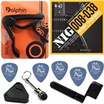 Ficha técnica e caractérísticas do produto Encordoamento Guitarra Nig 08 038 Tradicional Nickel Wound N62 + Kit de Acessórios IZ3