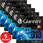 Ficha técnica e caractérísticas do produto Encordoamento para Guitarra 013 056 Giannini GEEGST13 - Kit com 5 Unidades