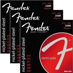 Ficha técnica e caractérísticas do produto Encordoamento para Guitarra 010 046 Fender Regular 250R - Kit com 3 Unidades