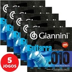 Ficha técnica e caractérísticas do produto Encordoamento para Guitarra 010 046 Giannini GEEGST10 - Kit com 5 Unidades