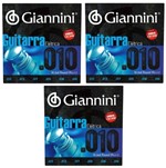Ficha técnica e caractérísticas do produto Encordoamento para Guitarra 010 Giannini Geegst .10 KIT com 3 Jogos