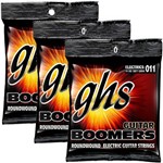 Ficha técnica e caractérísticas do produto Encordoamento para Guitarra 011 050 GHS Boomers Medium GBM - Kit com 3