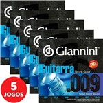 Ficha técnica e caractérísticas do produto Encordoamento para Guitarra 09 042 Giannini GEEGST9 - Kit com 5 Unidades