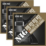 Encordoamento para Guitarra Nig Flat 010 048 NGF810 - Kit com 3 Unidades