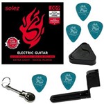 Ficha técnica e caractérísticas do produto Encordoamento para Guitarra Solez 09 042 SLG9 + Acessórios IZ1