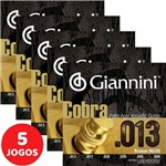 Ficha técnica e caractérísticas do produto Encordoamento para Violão Aço (Folk) 013 056 Giannini Cobra Bronze 80/20 CA82M - Kit com 5 Unidades