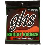 Ficha técnica e caractérísticas do produto Encordoamento para Violão de Aço GHS BB10U Ultralight Série Bright Bronze