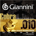 Ficha técnica e caractérísticas do produto Encordoamento para Violão de Aço Giannini Fósforo Bronze 010