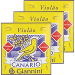Ficha técnica e caractérísticas do produto 3 Encordoamentos Canario Para Violao de Nylon Giannini Genwb