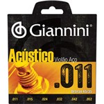 Ficha técnica e caractérísticas do produto Encordoamento para Violão GESPW Série Acústico Aço 0.11 - Giannini - Giannini