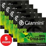 Encordoamento para Violão Nylon Giannini MPB Tensão Média Cristal-Ouro GENWG - Kit com 5 Unidades