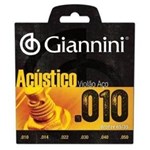 Ficha técnica e caractérísticas do produto Encordoamento para Violão Série Acústico Aço 0.10 Giannini
