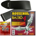 Encordoamento Rouxinol Baixo 4 Cordas 043 091 R94 + Strap Lock + Correia Basso