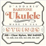 Encordoamento Ukulele Baritono Clear Nylon Silver Daddario J68
