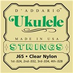 Ficha técnica e caractérísticas do produto Encordoamento Ukulele D`Addario J65 Nailon Transparente - Soprano (Cod. 12416)