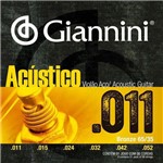 Ficha técnica e caractérísticas do produto Encordoamento Violão Aço 011 Giannini Acústico 65/35 Gespw