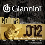 Ficha técnica e caractérísticas do produto Encordoamento Violão Aço Cobra 012 Fósforo Bronze Giannini