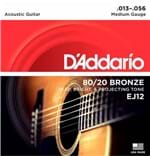 Ficha técnica e caractérísticas do produto Encordoamento Violão Aço D'Addario Bronze 80/20 013 - EJ12