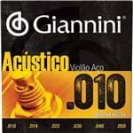 Ficha técnica e caractérísticas do produto Encordoamento Violão Aço Giannini Acústico Bronze 65/35 - 010 - GESWAM