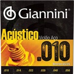 Ficha técnica e caractérísticas do produto Encordoamento Violão Aço Giannini Bronze .010 GESWAM