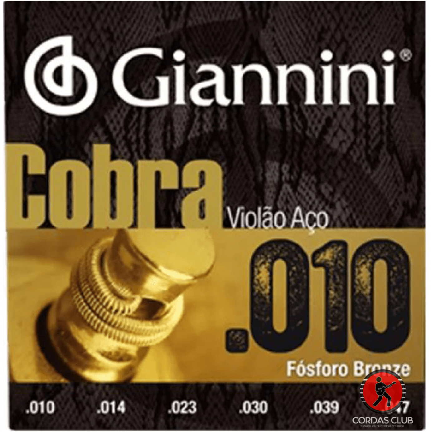 Ficha técnica e caractérísticas do produto Encordoamento Violão Aço Giannini Cobra Phosphor Bronze 010 - GEEFLEF